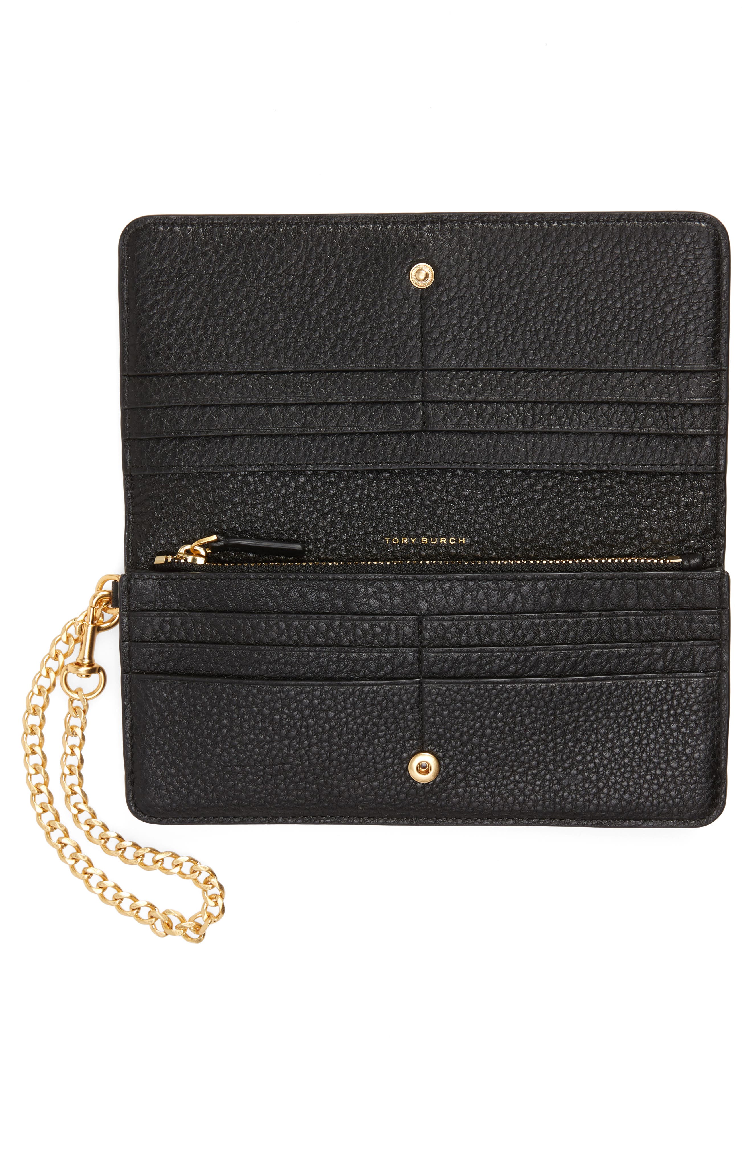 Chelsea Leather Wristlet Wallet, Alternate, color, BLACK