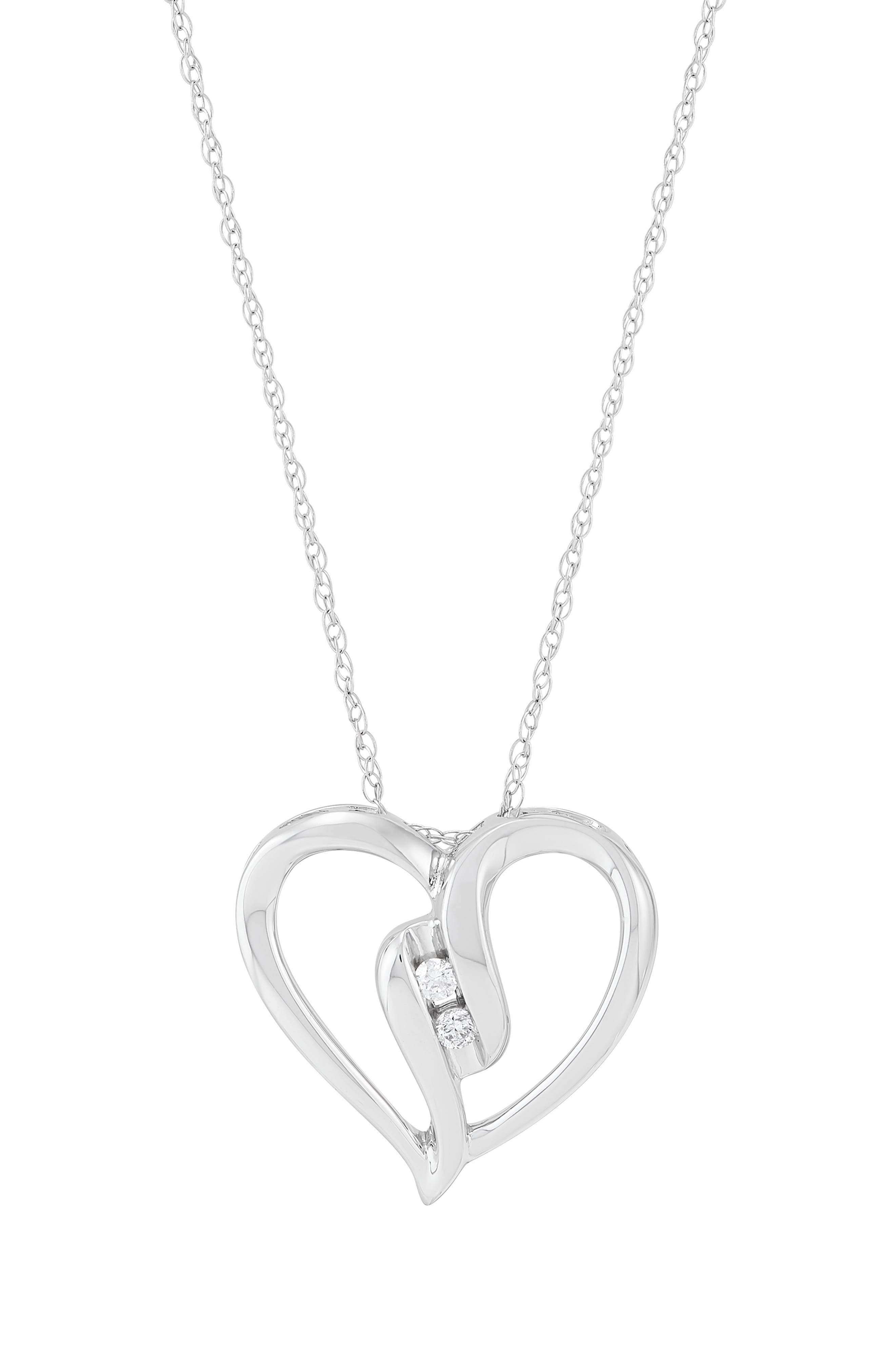 Frankie & Zoe Diamond Heart Pendant Necklace
