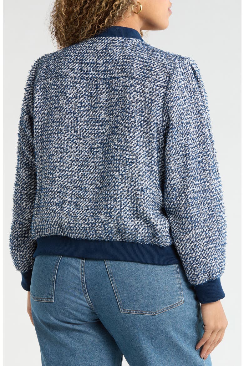 Tweed Bomber Jacket, Alternate, color, NAVY STILL