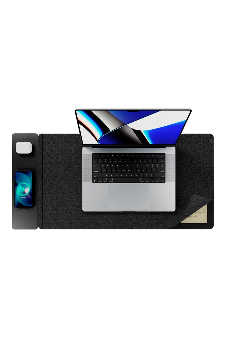 ALTI Wireless Charging Desk Mat, Alternate, color, BLACK