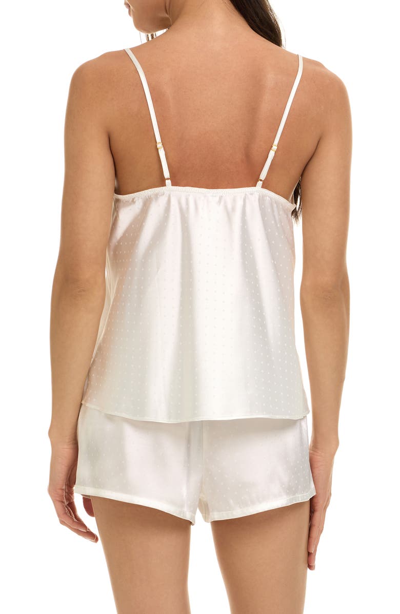 Flora Nikrooz Tiana Swiss Dot Satin Short Pajamas, Alternate, color, Ivory