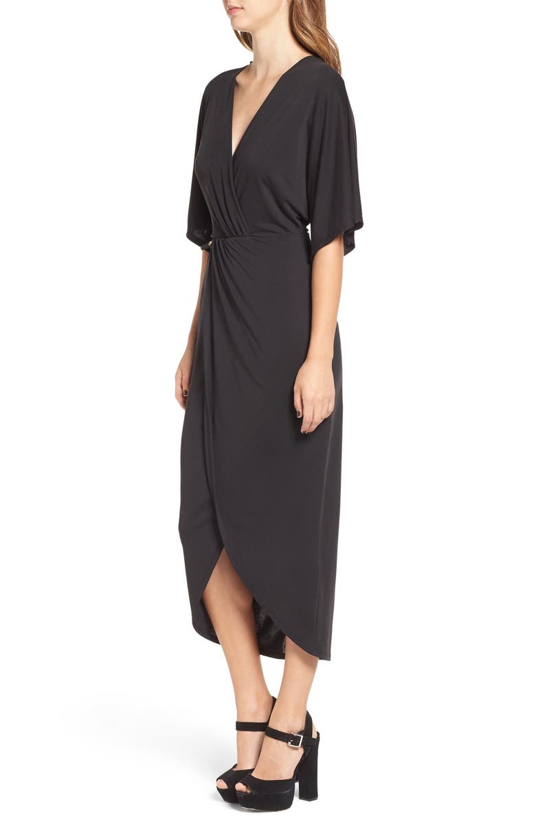 ASTR the Label ASTR Wrap Front Kimono Midi Dress, Alternate, color,