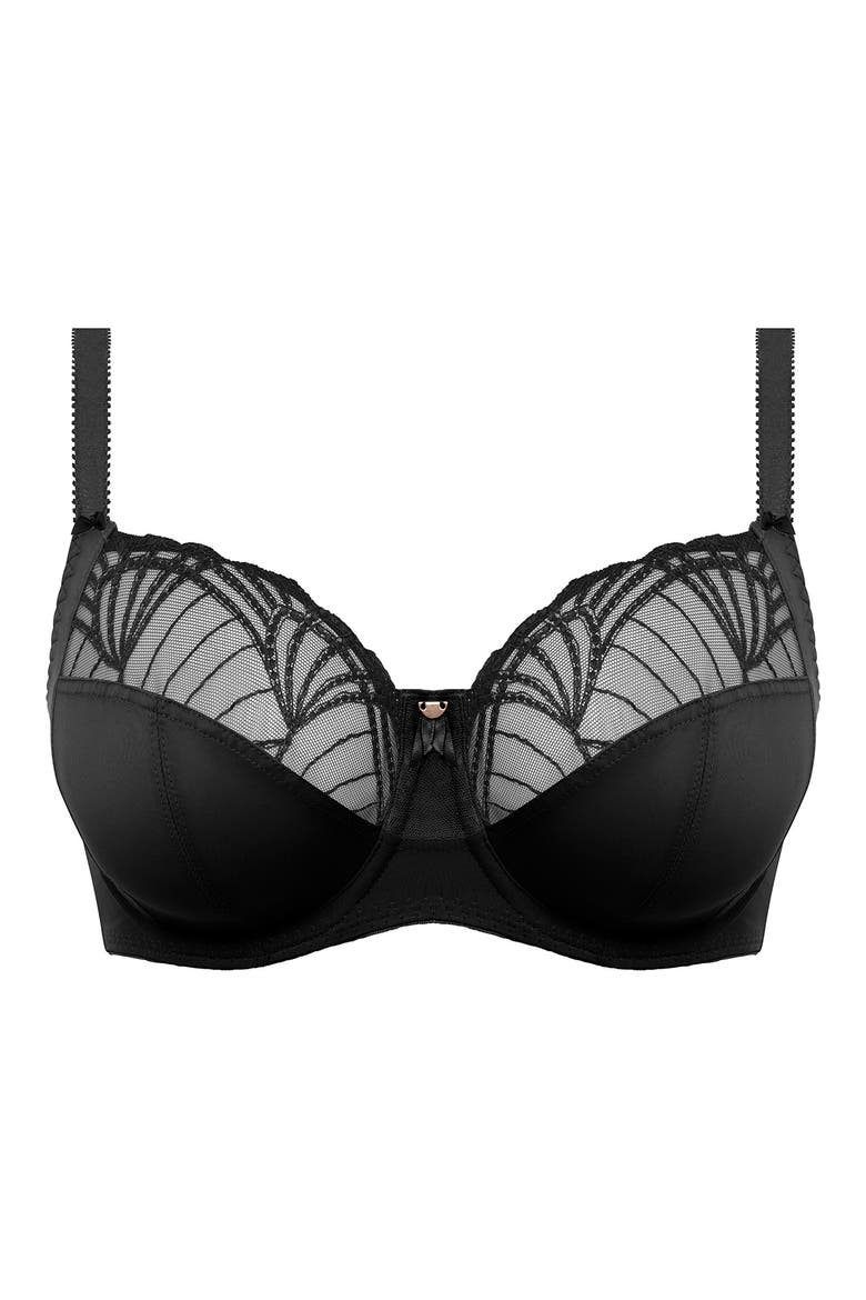 Adelle Underwire Side Support Bra, Alternate, color, BLACK
