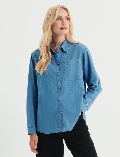 Francesca Denim Button Through Shirt