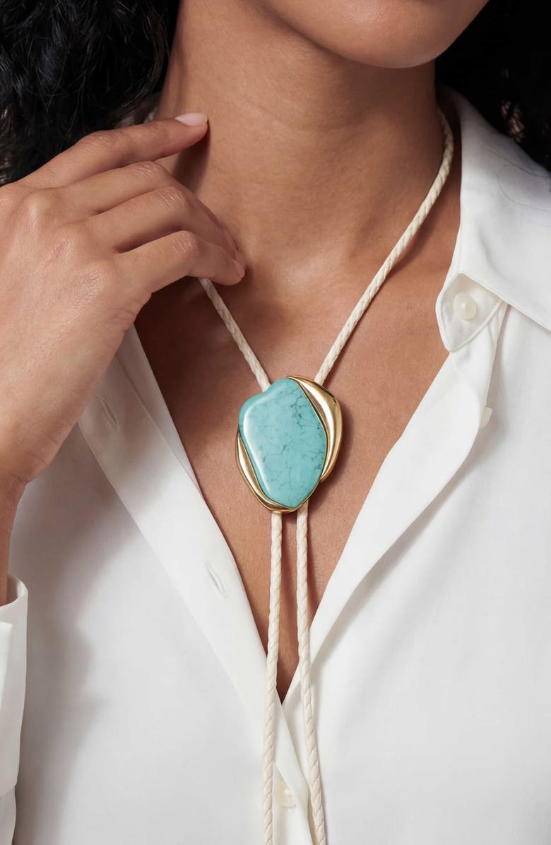 Ettika Turquoise Drift Bolo Necklace, Alternate, color, Turquoise
