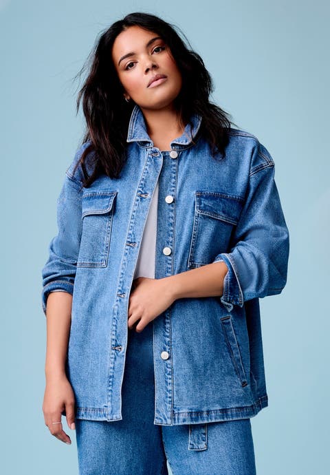 Denim Utility Jacket (Plus Available)