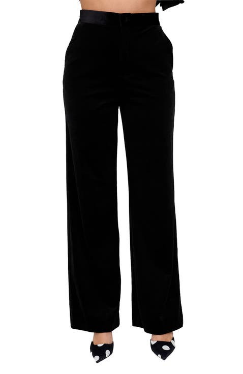 Valerie Straight Leg Velvet Trouser