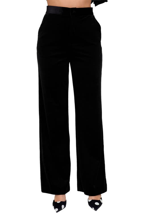 Lily And Lionel London Valerie Straight Leg Velvet Trouser In Multi