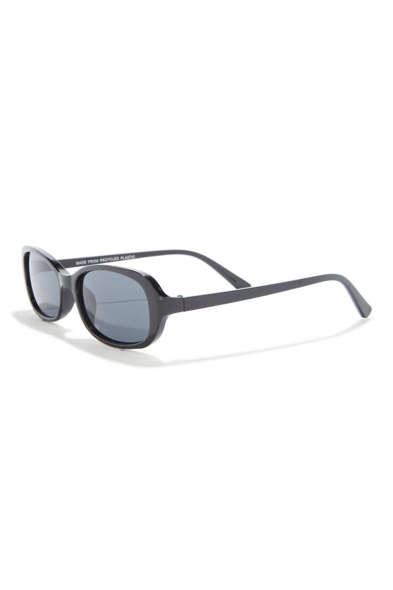 Rectangular Wrap Sunglasses, Alternate, color, BLACK