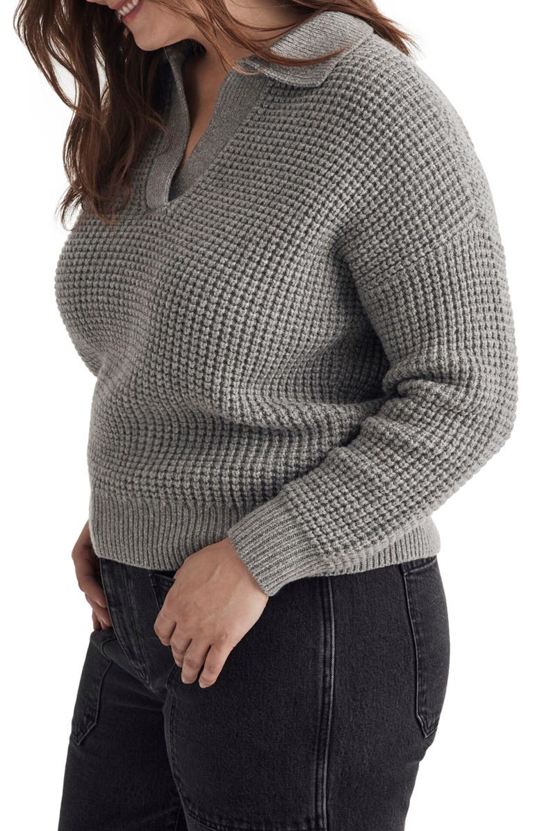 Madewell Waffle Knit Henley Sweater, Alternate, color,