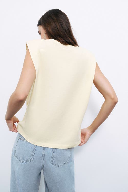 Shop Nocturne Padded Basic T-shirt In Yellow