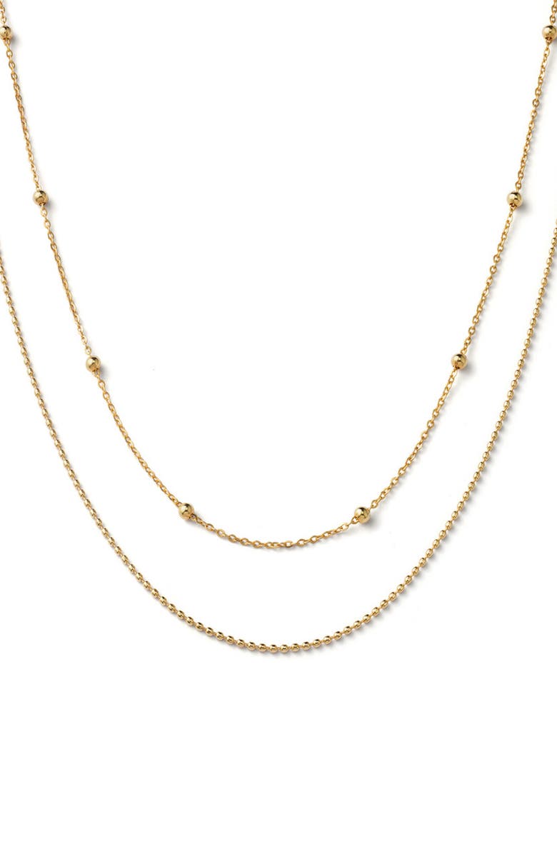 Ana Luisa Layered Necklace - Gold Bead Chain Set, Main, color, 