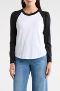 Veronica Beard Mason Raglan Sleeve Cotton Baseball T-Shirt