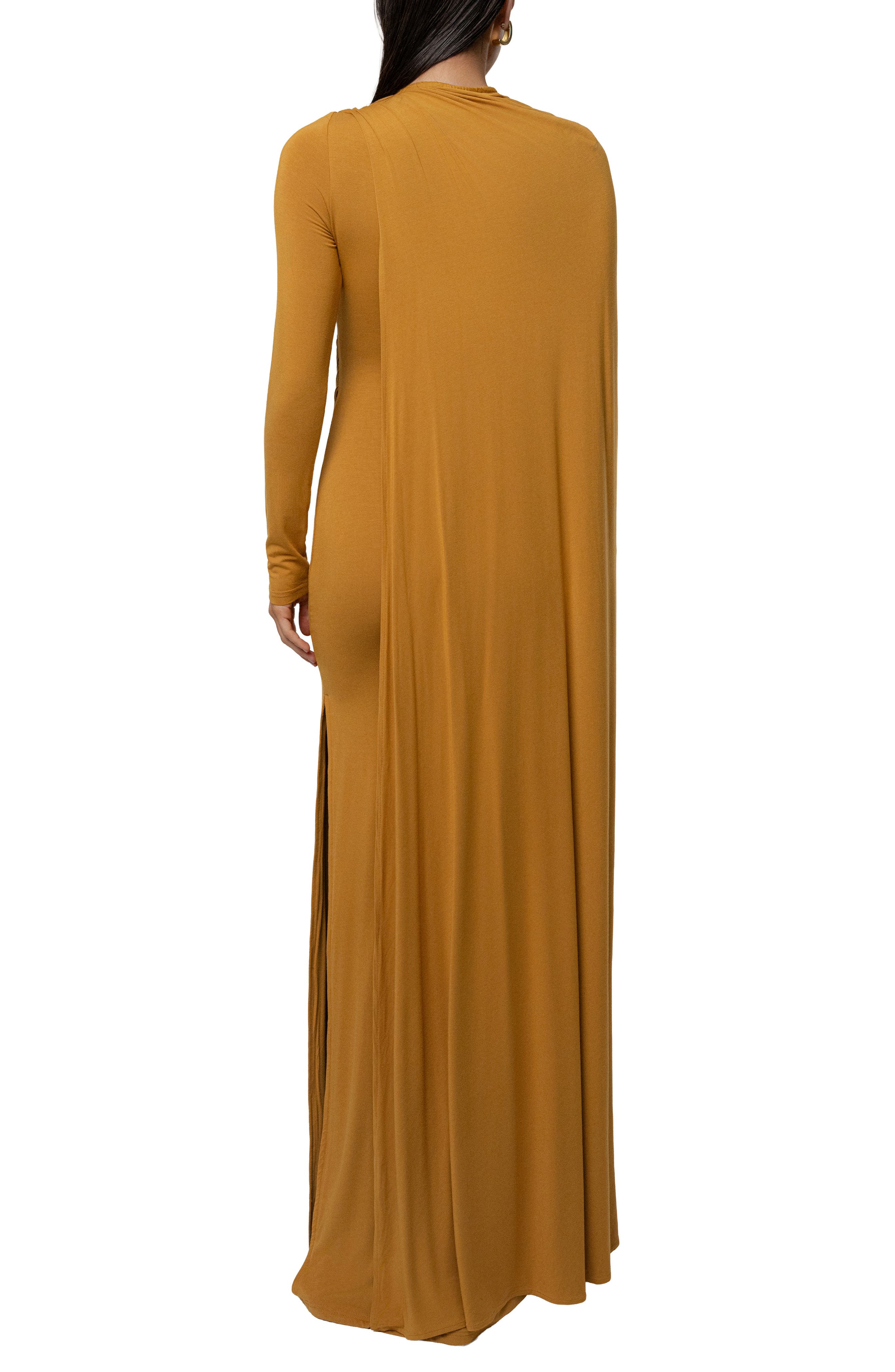 Draped Elegance Long Sleeve Gown - image 4