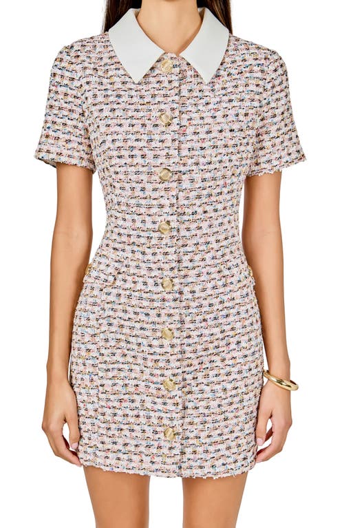 Endless Rose Tweed Minidress In Gray