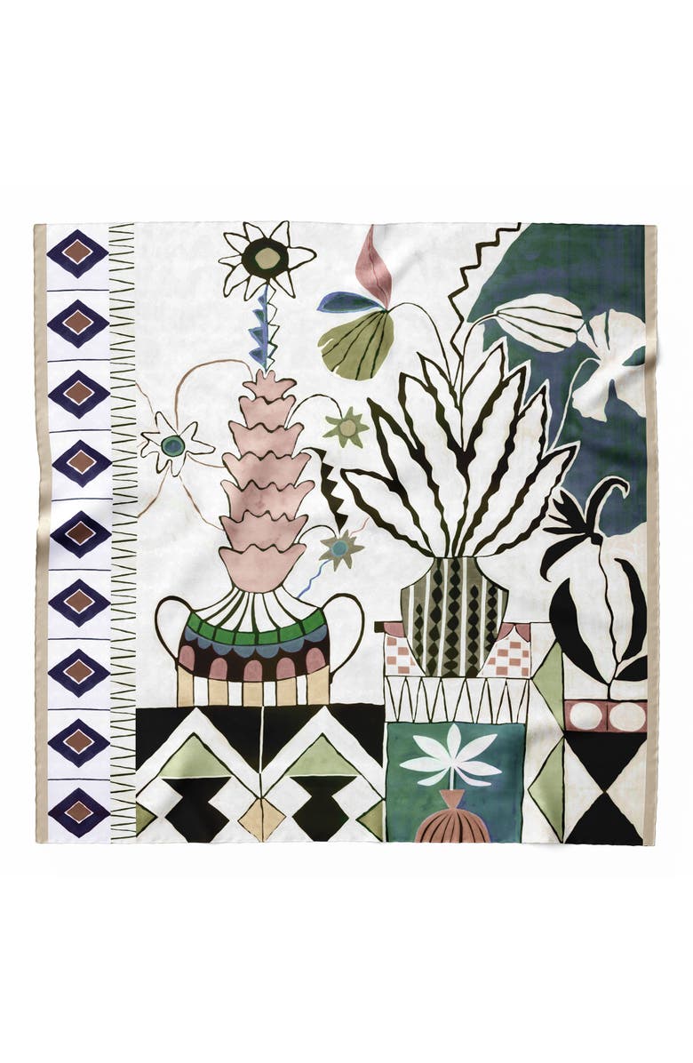 Elizabetta Lydia - Silk Scarf Shawl for Women, Main, color, White