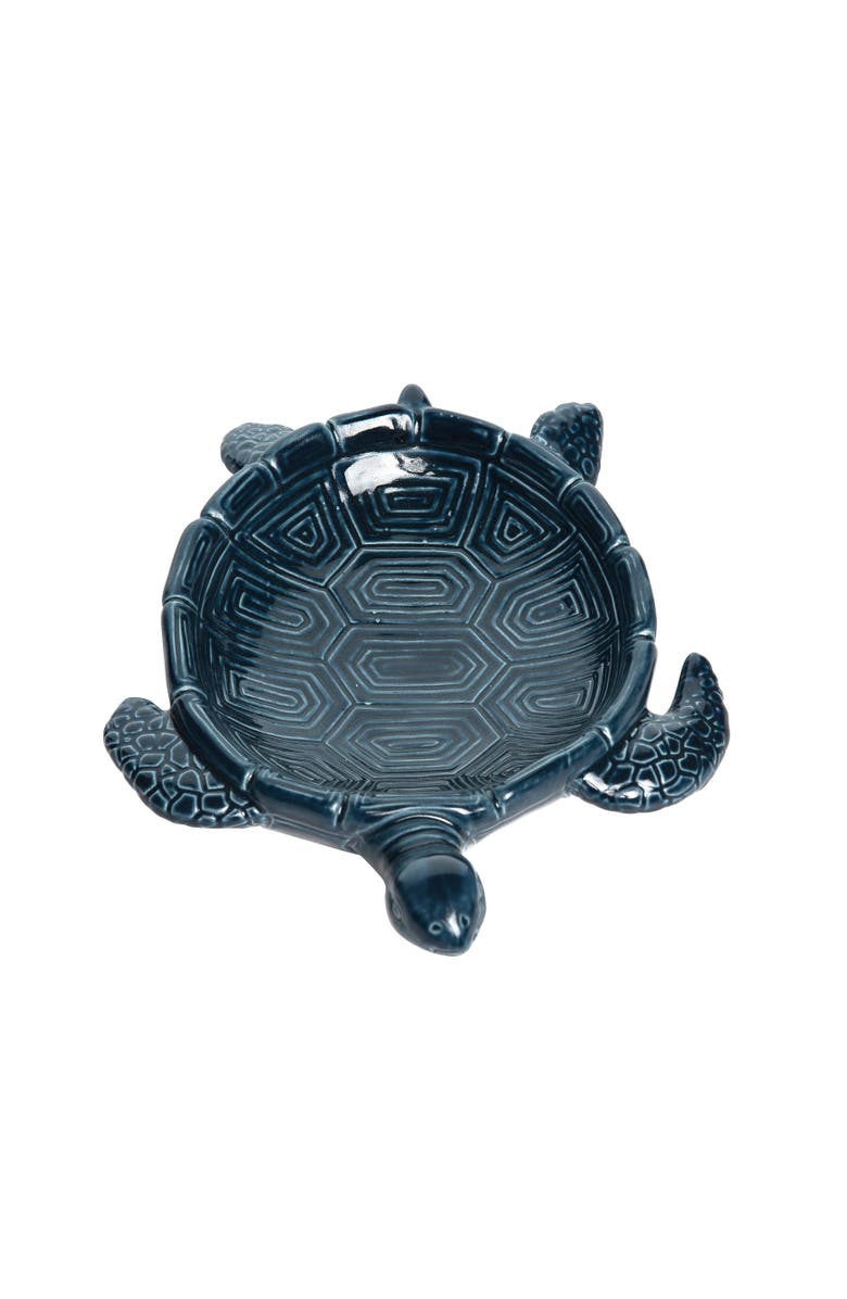 Beachcombers 6.5" X 7.76" Decorative Sea Turtle Shaped Dish, Main, color, Blue