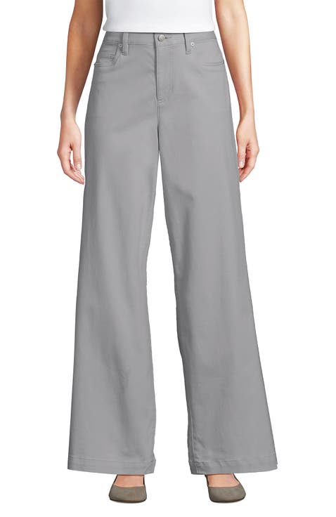 High Rise 5 Pocket Wide Leg Chino Pants