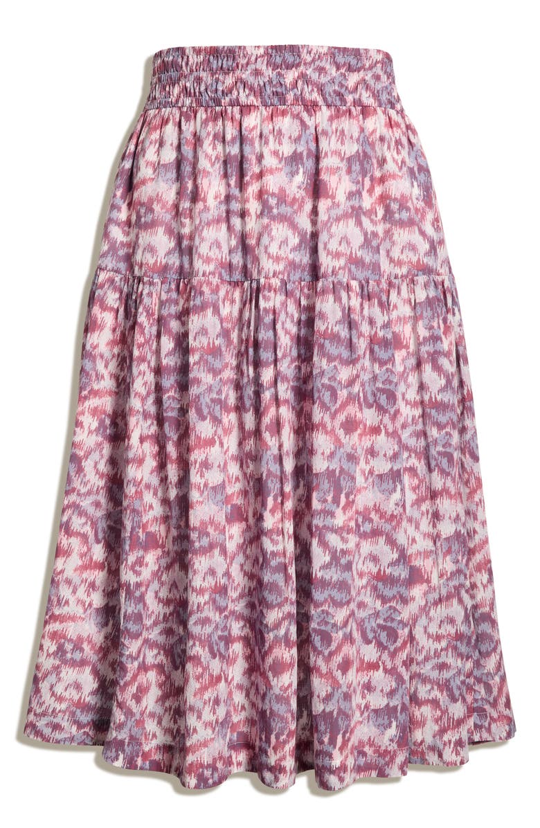 Treasure & Bond Smocked Waist Maxi Skirt, Alternate, color, Pink- Blue Daisy Tapestry