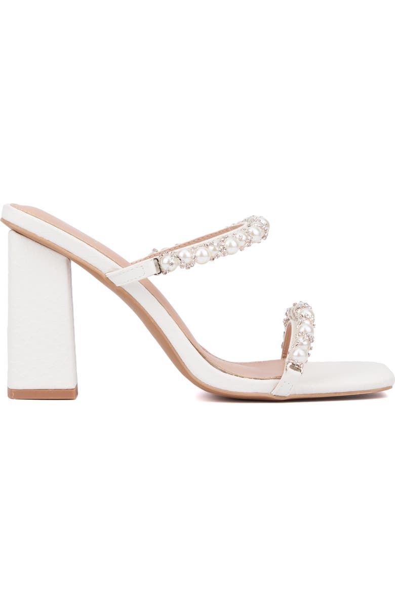 NEW YORK AND COMPANY Calissa Imitation Pearl & Rhinestone Embellished Sandal, Alternate, color,