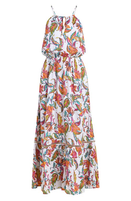 Sunshine 79 Wild Vines Tiered Cover-up Maxi Dress In Multi