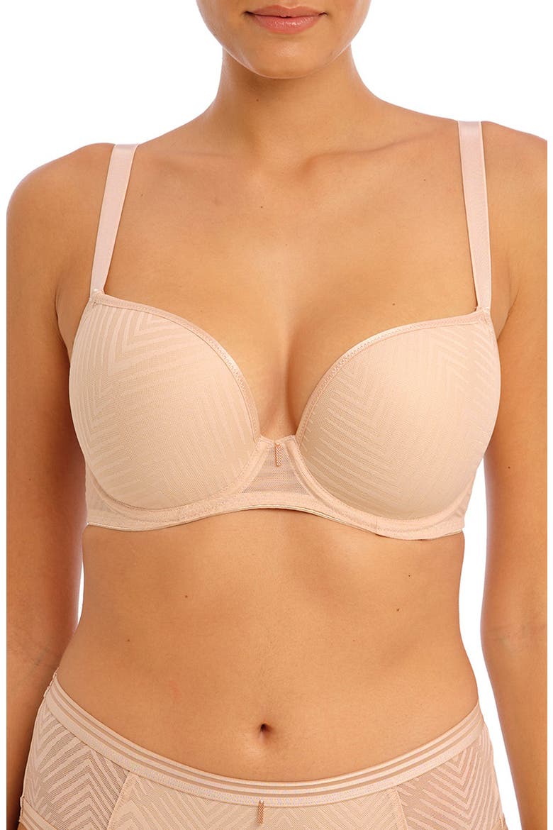 Tailored Plunge Underwire T-Shirt Bra, Main, color, NATURAL BEIGE
