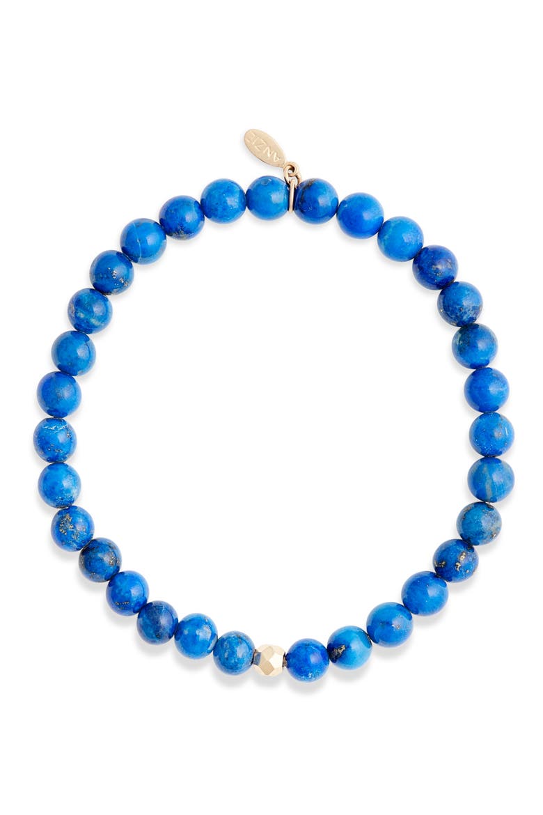 Boheme Lapis Beaded Stretch Bracelet, Main, color, BLUE