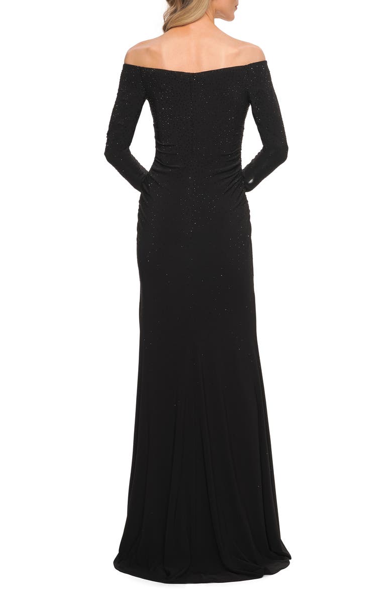 La Femme Off the Shoulder Jersey Gown, Alternate, color,