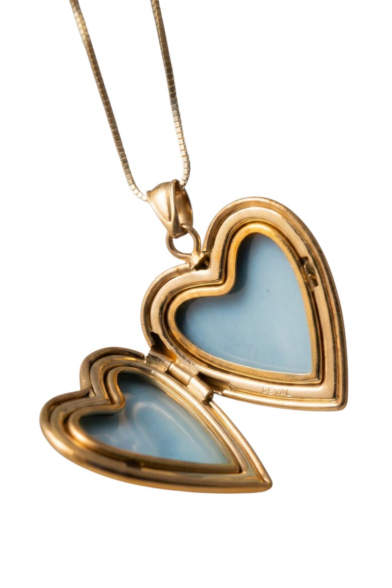 The Blue Angel Photo Locket Necklace, Alternate, color, GOLD