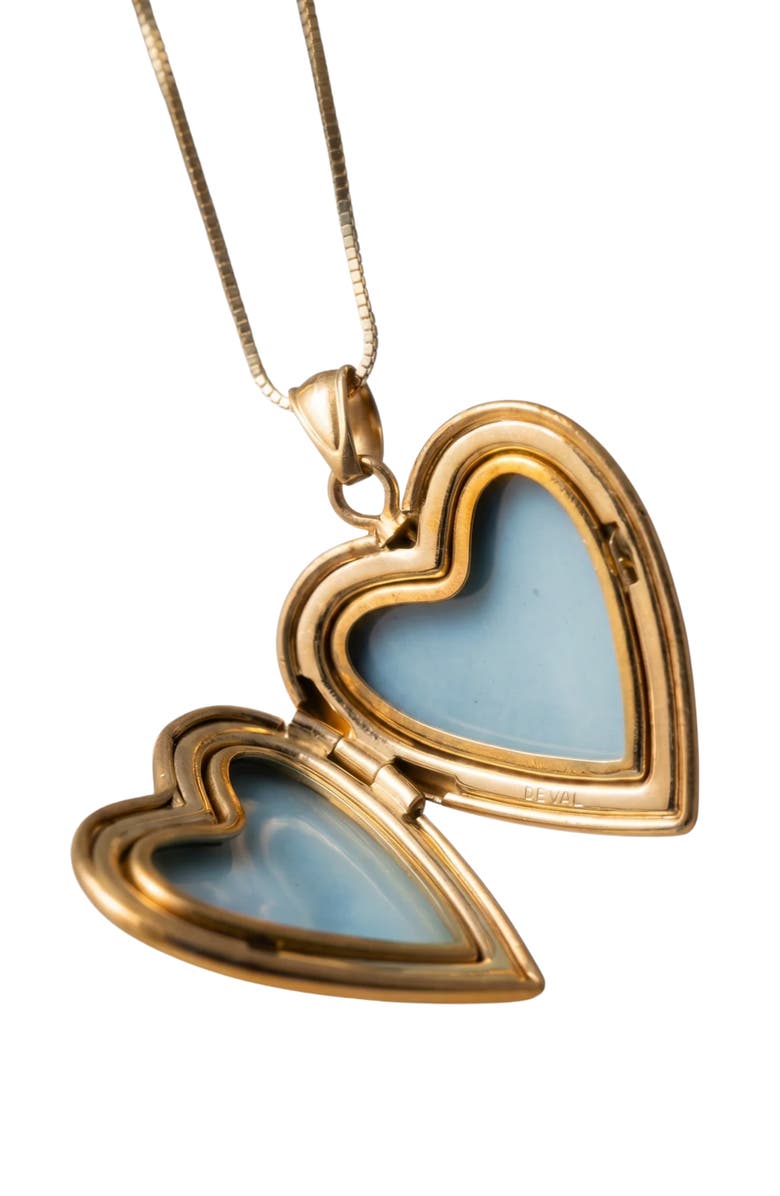 The M Jewelers The Blue Angel Photo Locket Necklace, Alternate, color, Gold