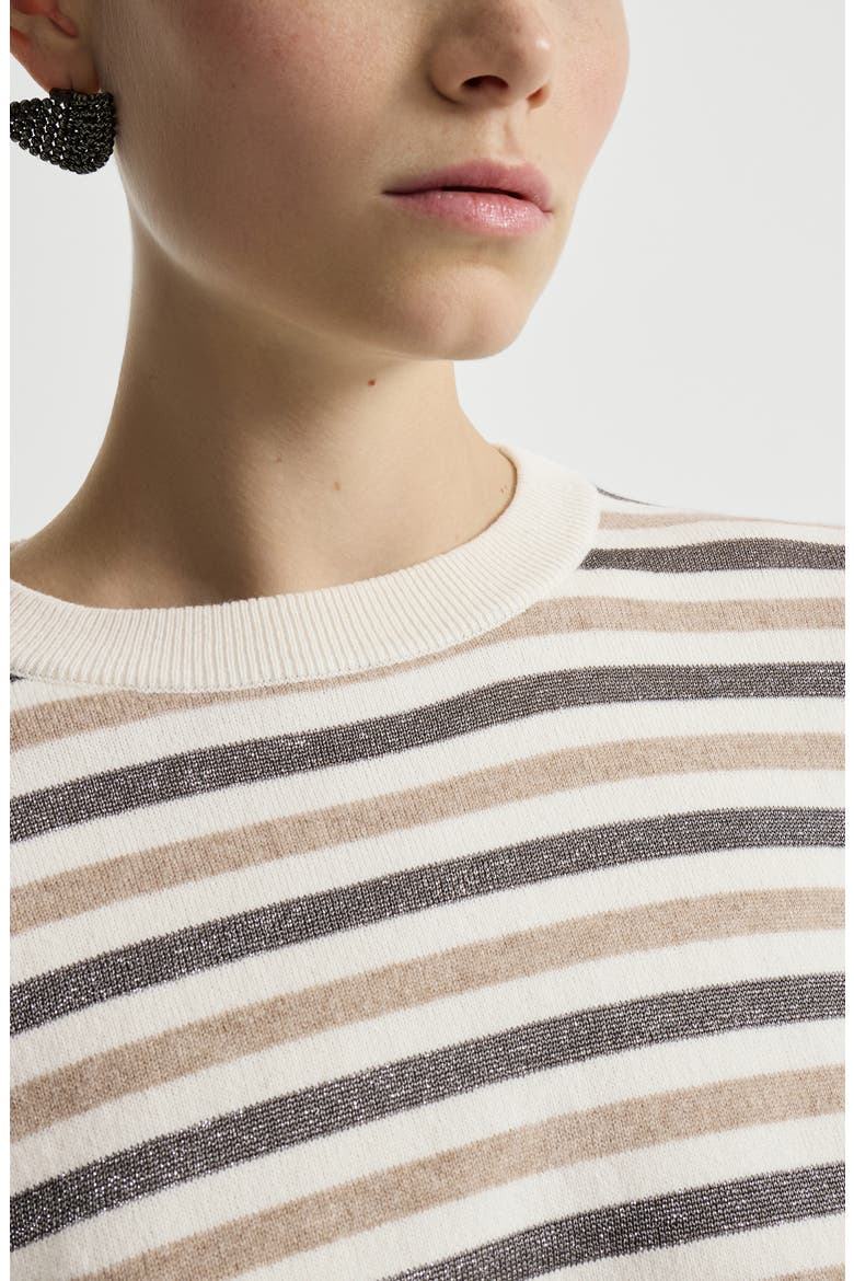 Sparkling stripes sweater, Alternate, color, White