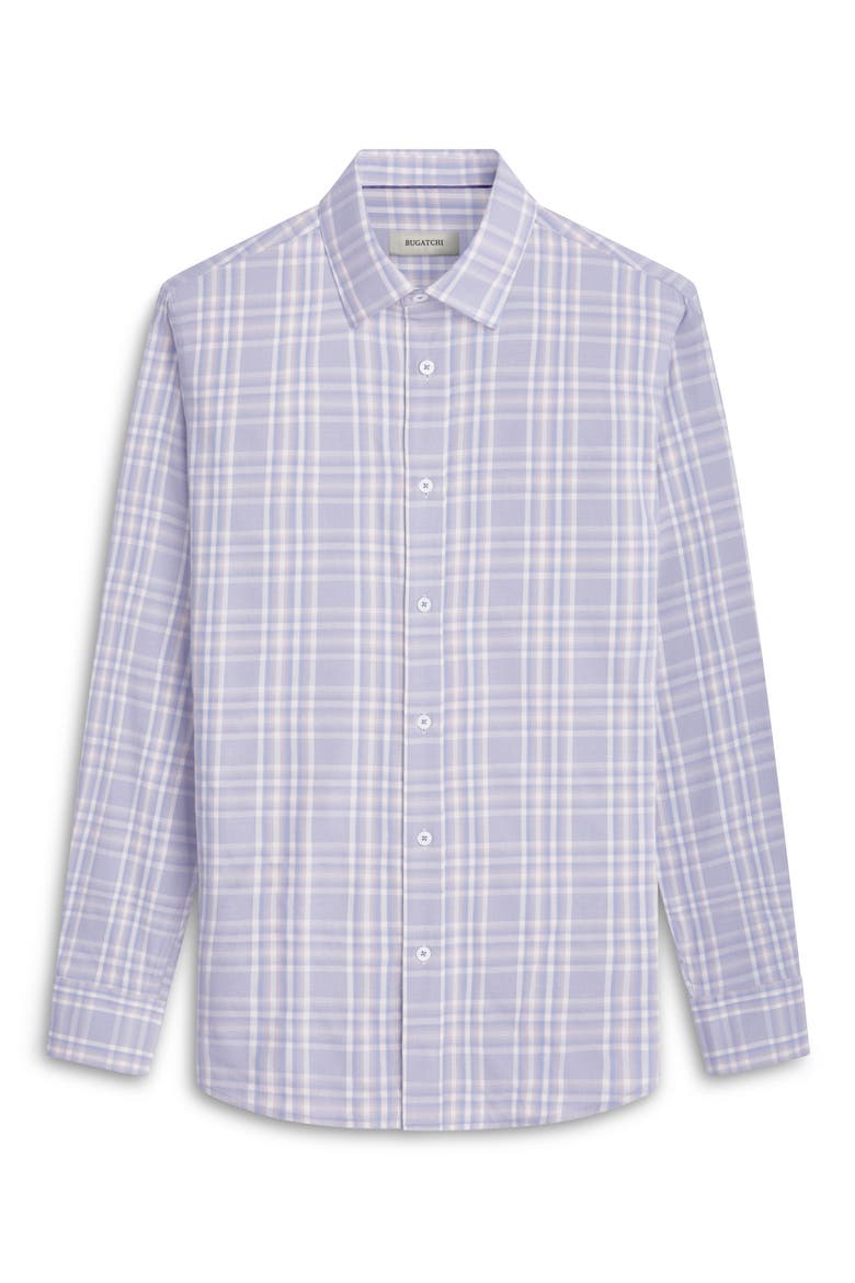 Karl Shaped Fit Plaid Performance Button-Up Shirt, Alternate, color, AIR BLUE