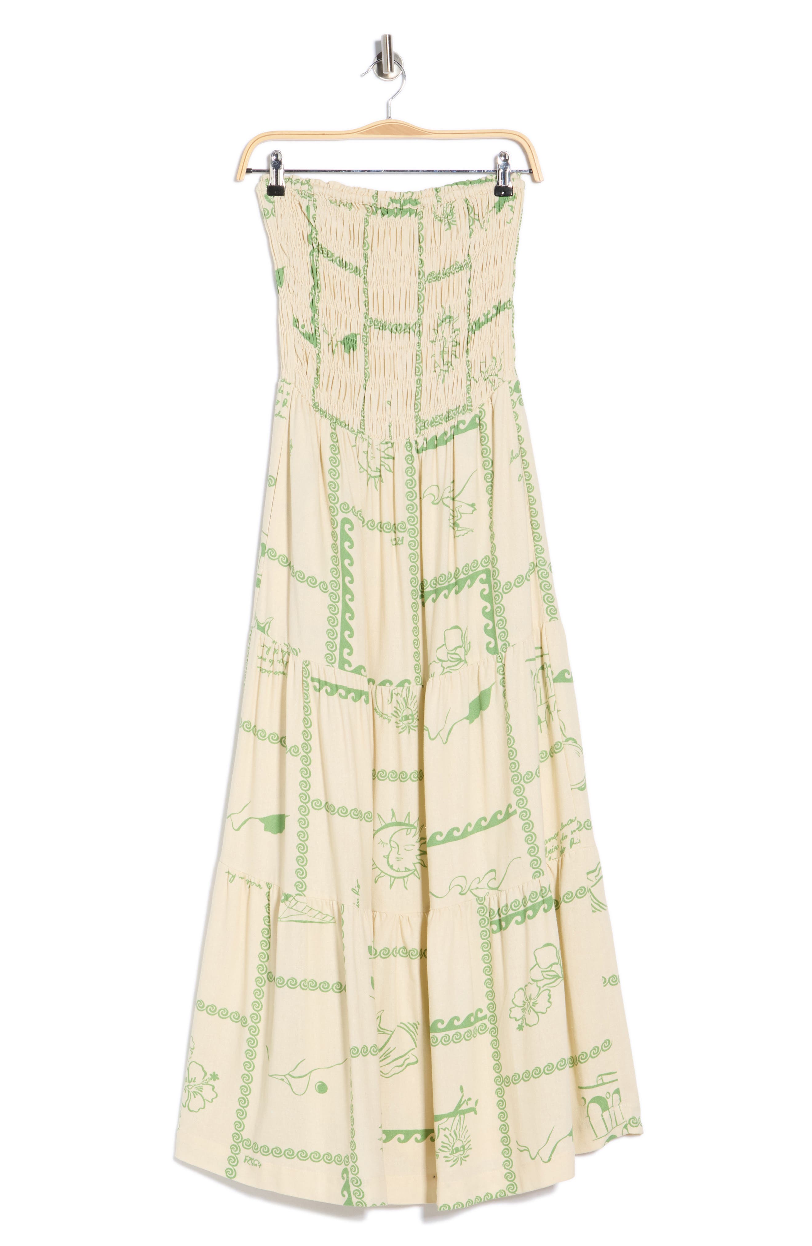 DRESS TO Strapless Smocked Midi Dress