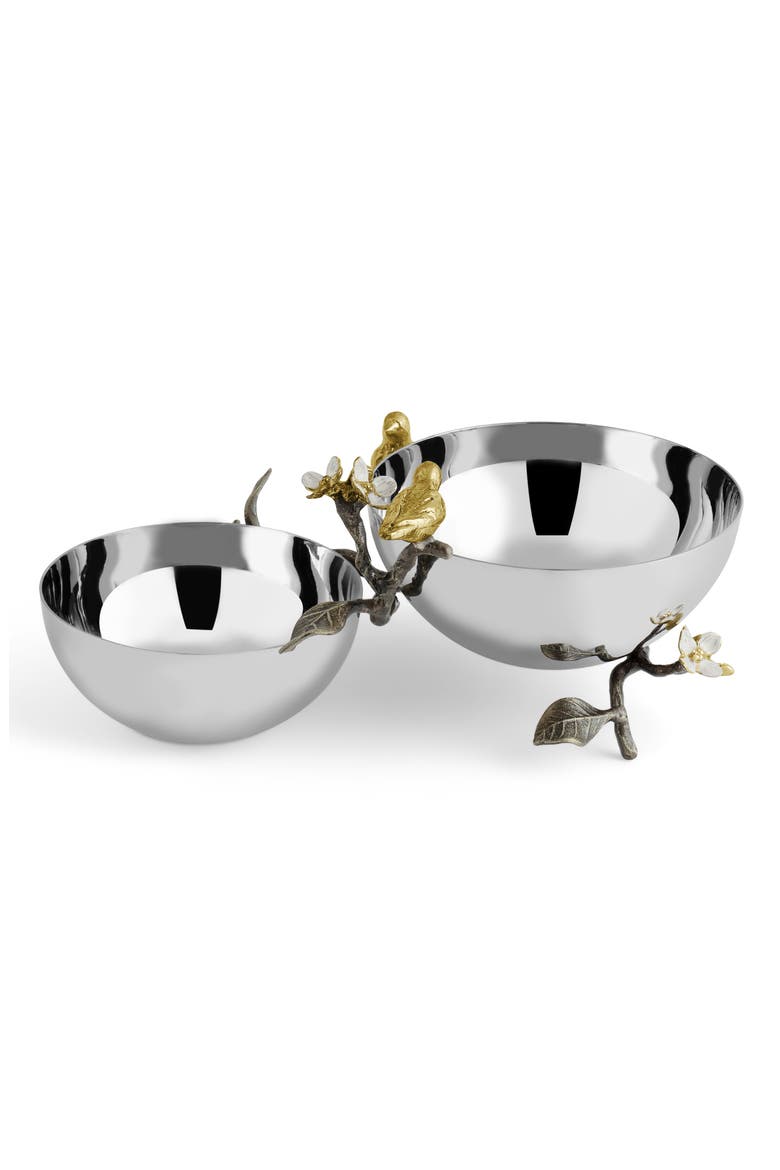 Lovebirds Double Dish, Alternate, color, SILVER
