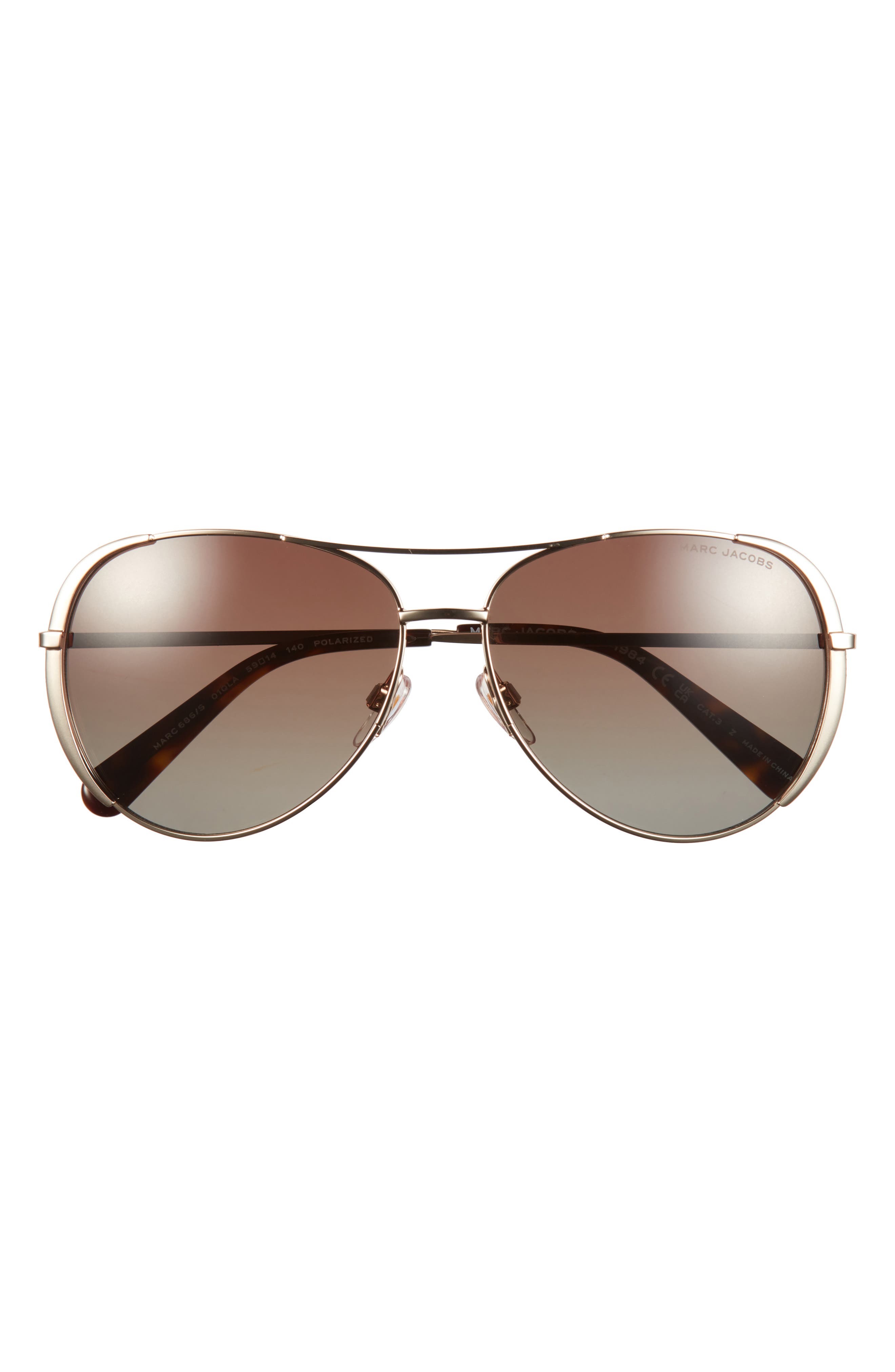 Marc Jacobs 59mm Gradient Polarized Aviator Sunglasses