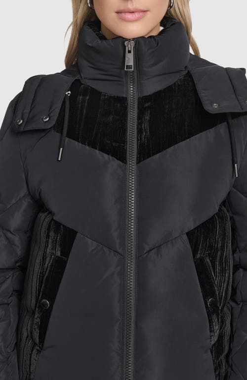 Andrew Marc Tayte Puffer Jacket With Removable Hood In Black