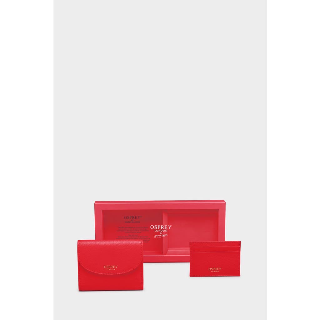 Osprey London The Tilly Leather Purse Gift Set In Red