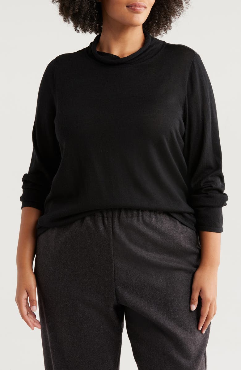 Eileen Fisher Mock Neck Merino Wool Sweater, Main, color, 