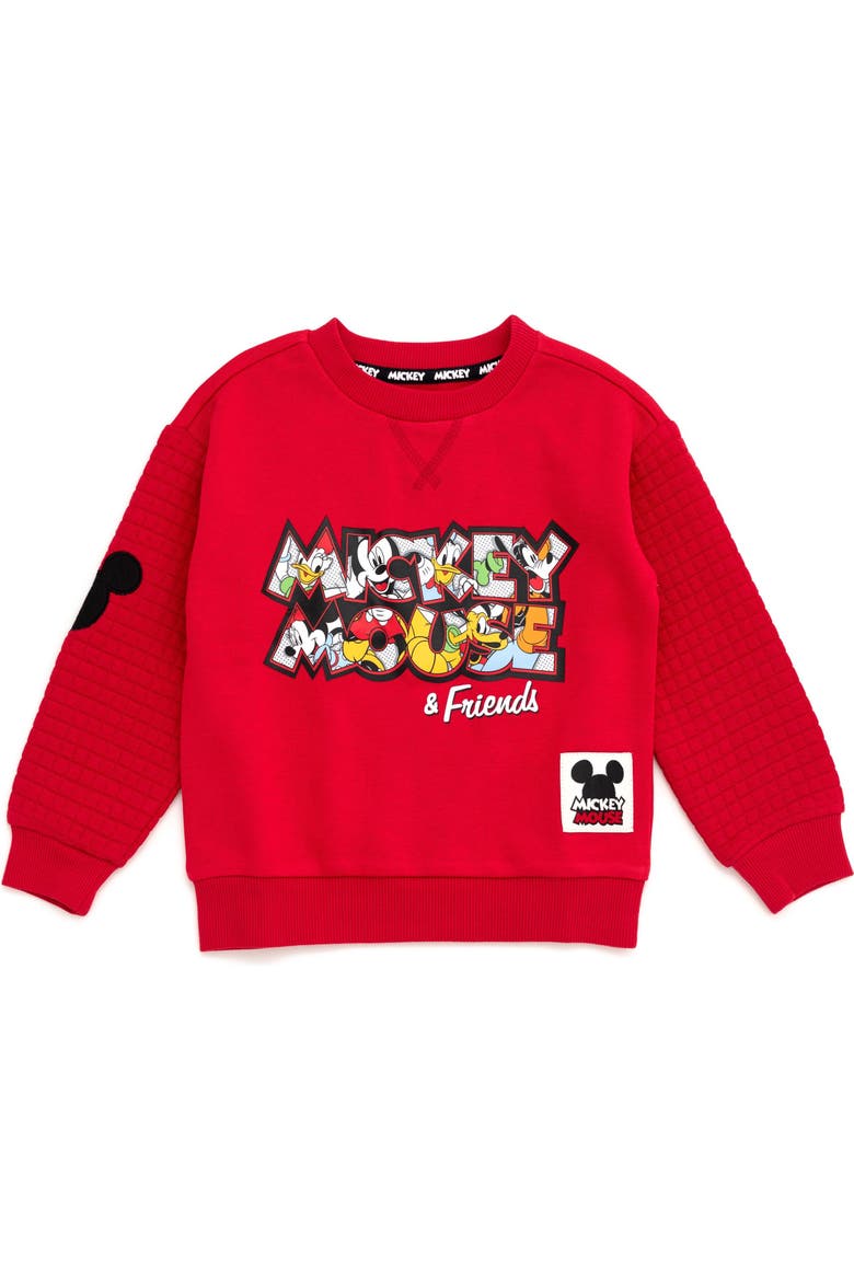 Mickey Mouse Fleece Sweatshirt and Pants Set, Alternate, color, Mickey Red Khaki