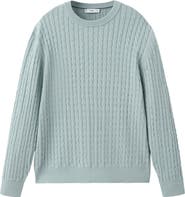 MANGO Crewneck Cable Stitch Sweater