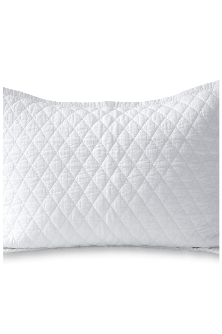 Solid Diamond Double Voile Pillow Sham, Alternate, color, White