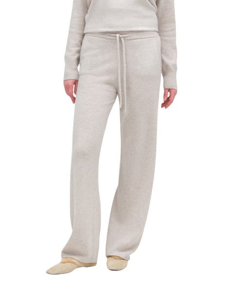 Pure Cashmere Wide Leg Track Pants