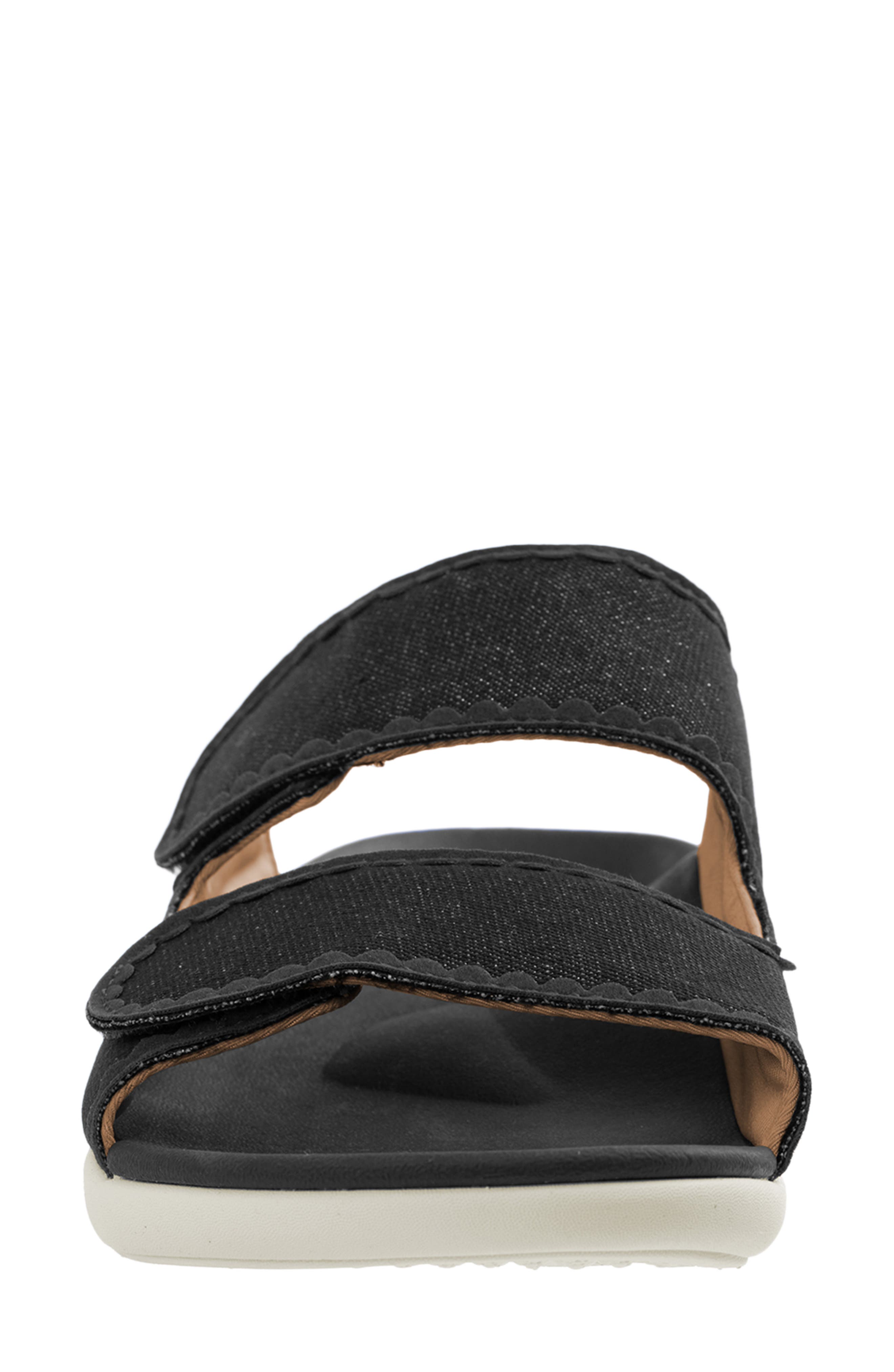 Roma Double Strap Slide Sandal, Alternate, color, BLACK