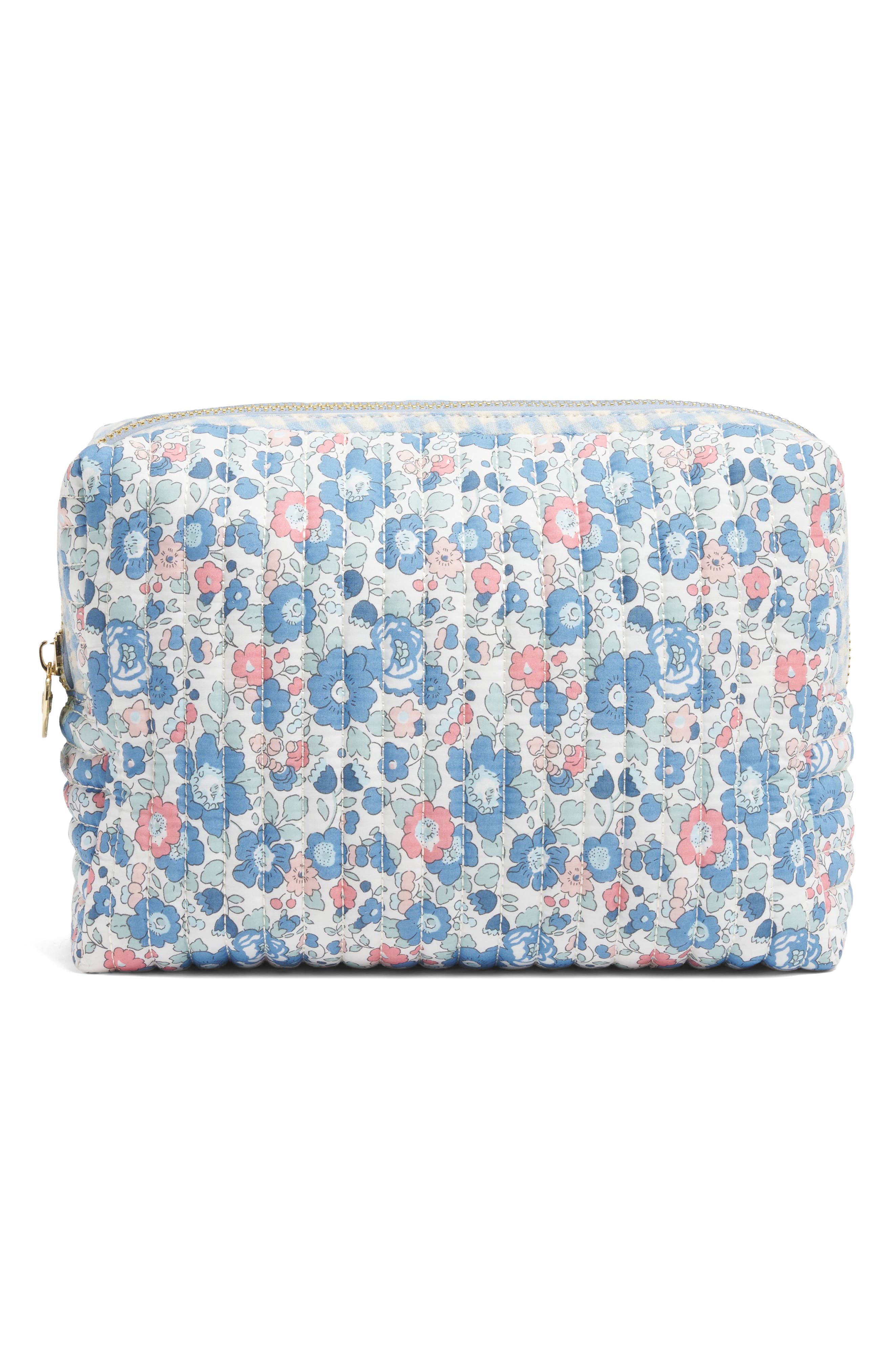 Stoney Clover Lane x Liberty Large Quilted Cotton Pouch, Main, color, Betsy