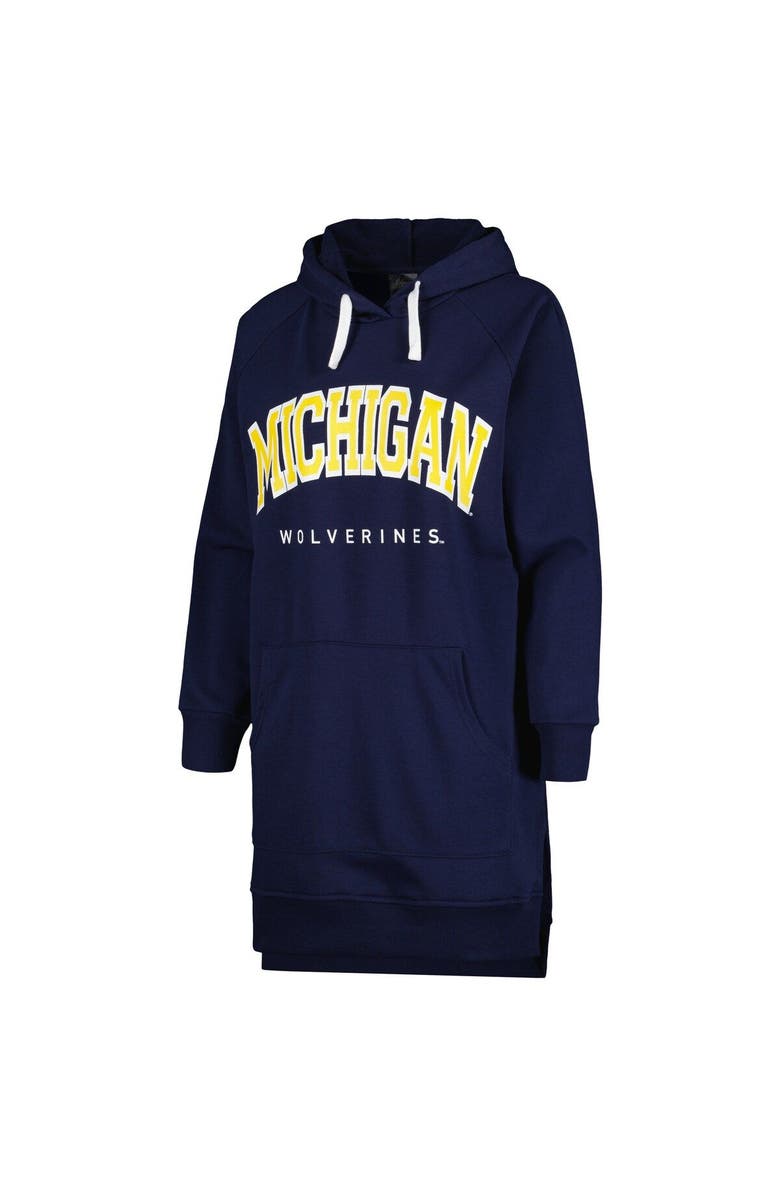 GAMEDAY COUTURE Women's Gameday Couture Navy Michigan Wolverines Take a Knee Raglan Hooded Sweatshirt Dress, Alternate, color, 