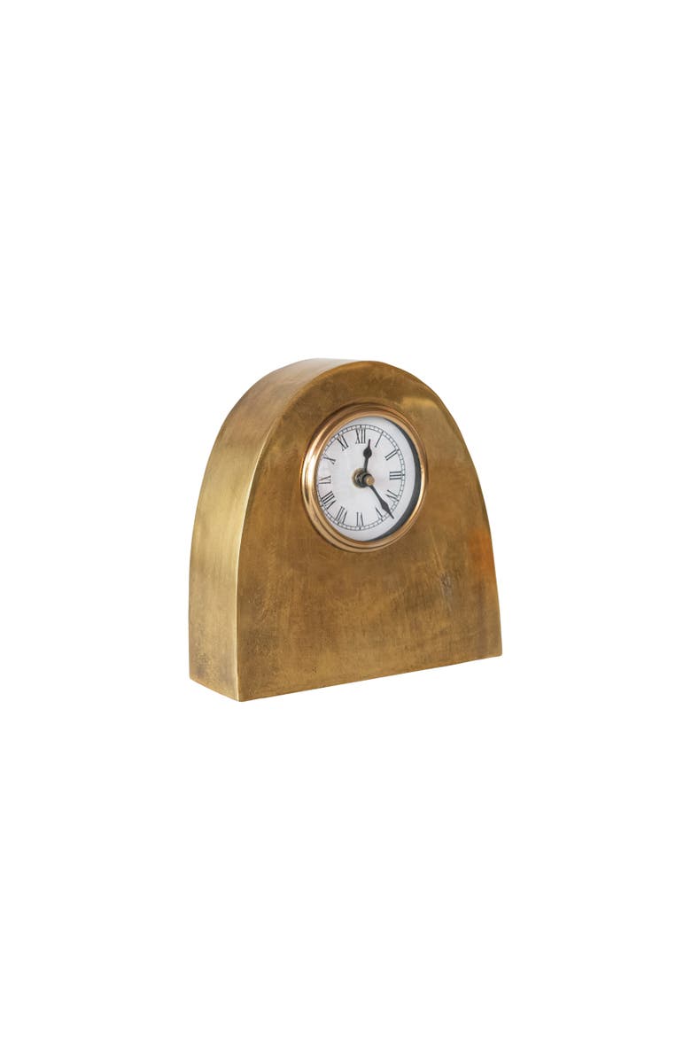 Storied Home Metal Mantel Clock for Display, Antique Gold, Main, color, Gold