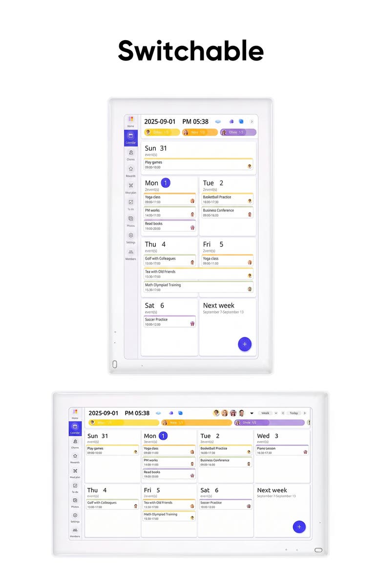 21.5" Digital Calendar and Chore Chart - Smart Interactive Family Display, Alternate, color, White