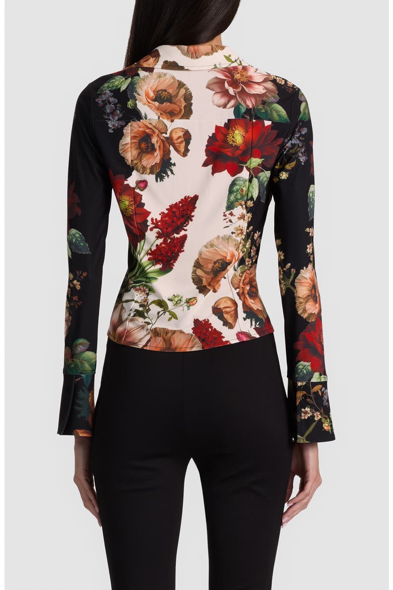 Freya Nipped Waist Button Down Top, Alternate, color, FLORAL RADIANCE