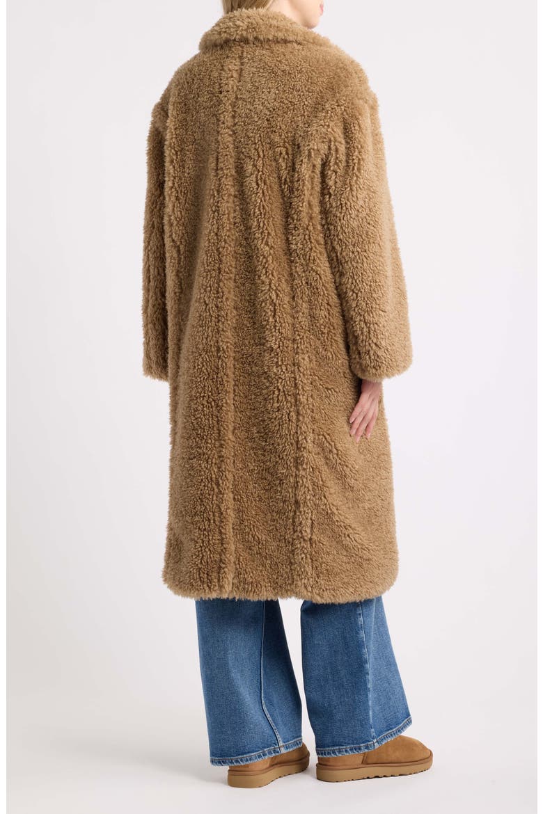 Gertrude II Long Faux Fur Teddy Coat, Alternate, color, SAND