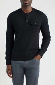 Brooks Brothers Waffle Stitch Stretch Cotton & Wool Henley